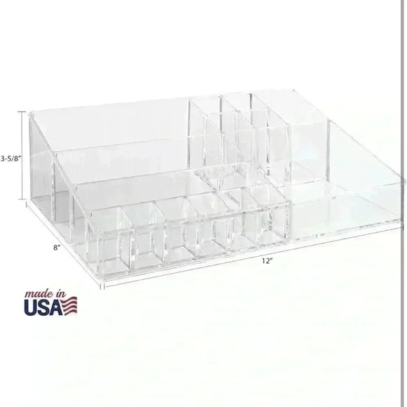 Audrey Clear Vanity Makeup Organizer | 15-Compartment Holder for Beauty Supplies - Picture 5 of 7